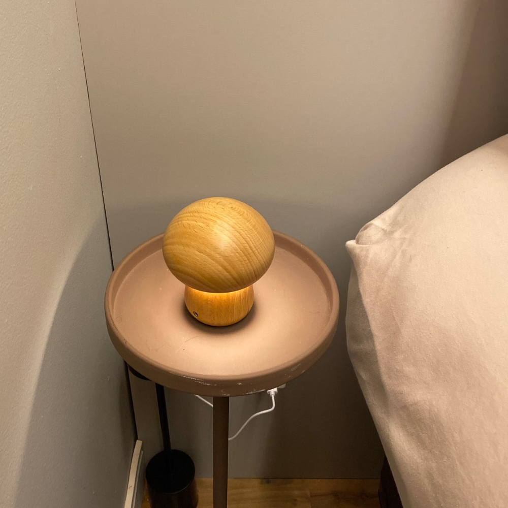Wooden Mushroom Lamp Test