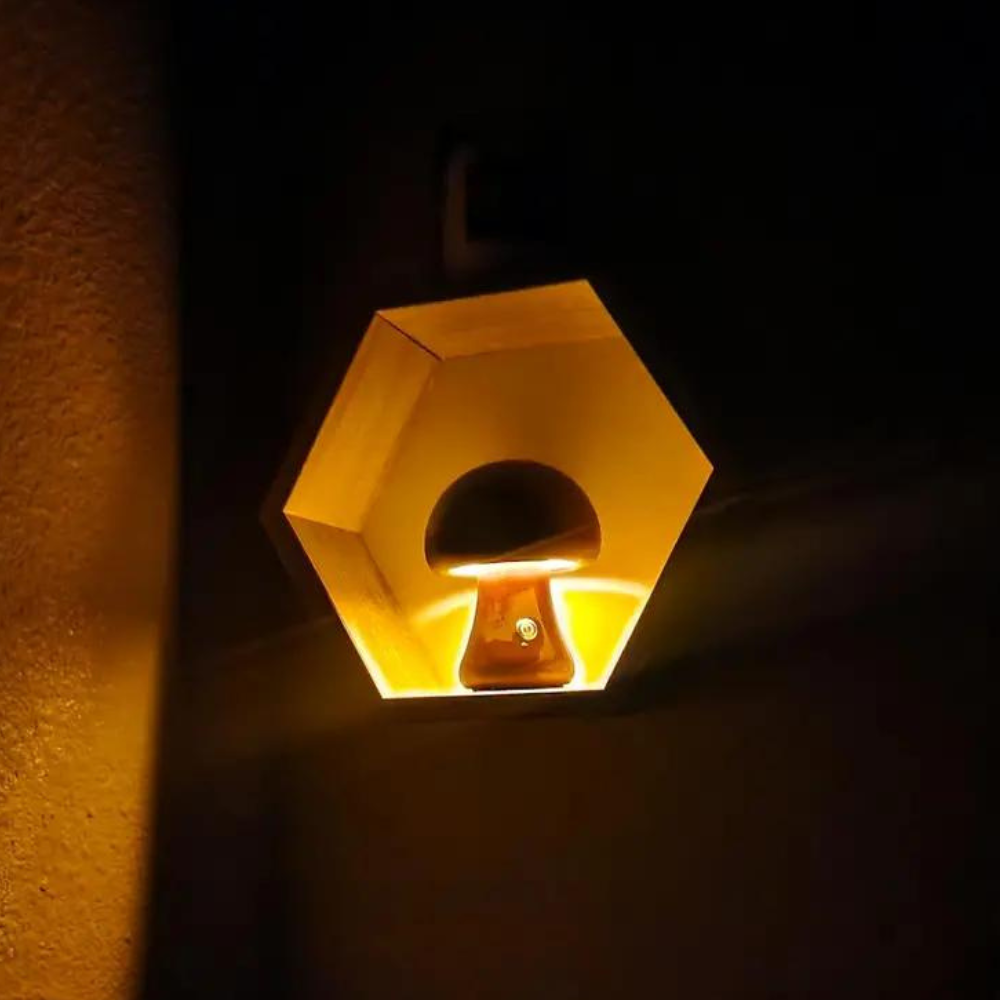 Wooden Mushroom Lamp Test