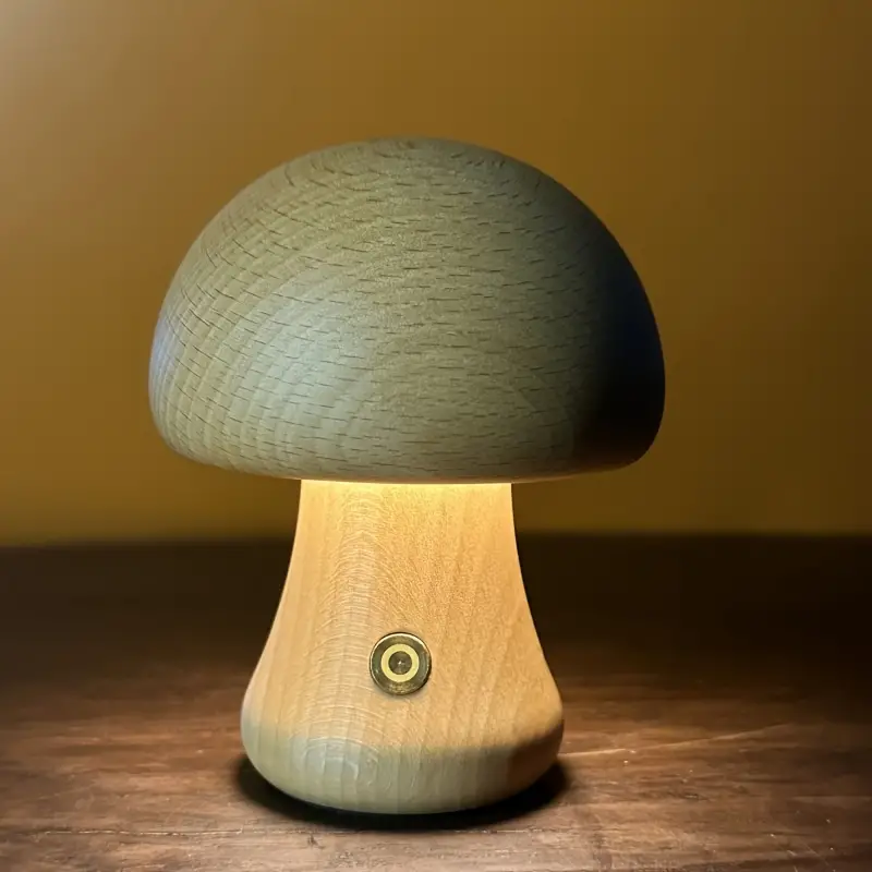 Wooden Mushroom Lamp Test